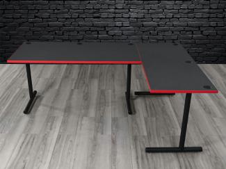 30" x 60" and 24" x 60" Gaming Desk Combo - Red Edge Banding