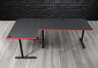 30" x 48" and 30" x 60" Gaming Desk Combo - Red Edge Banding