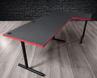 30" x 60" and 30" x 48" Gaming Desk Combo - Red Edge Banding
