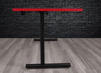 30" x 60" Gaming Desk - Side View - Red Edge Banding