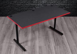 30" x 60" Gaming Desk - Red Edge Banding