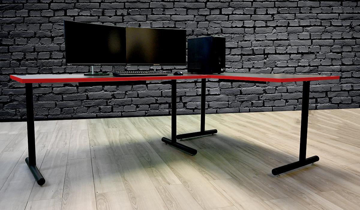 Gaming Table by Nova Esports with red binding