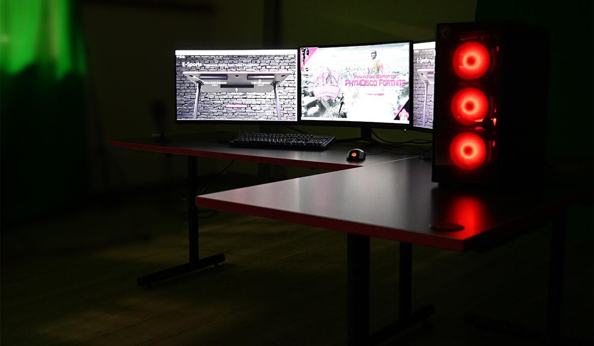 Gaming Table by Nova Esports with red binding